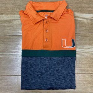 Colosseum University of Miami Shirt Mens Size L Short Sleeve NCAA Polo NWT